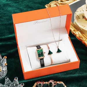 New Small Green Watch Fashion Square Suit Ladies Watch Women