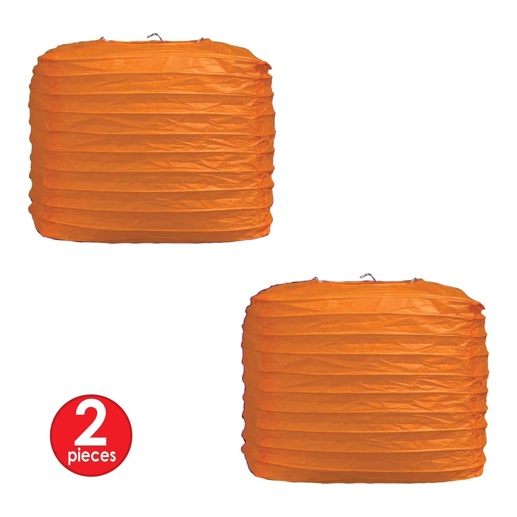 Orange Party Square Paper Lanterns (2 per Package)