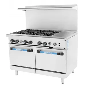 Radiance TARG-6B12G 48" 6 Burner Range and 12" Griddle with 2 Standard Oven