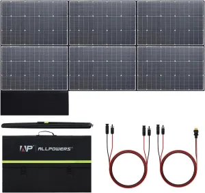 SP039 600W Monocrystalline Portable Solar Panel Waterproof IP67 RV Solar Panel Kit with 44V Output Foldable Solar Charger for Outdoor Adventures Power Outage Solar Generator