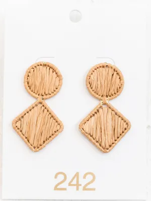 Spring Raffia Double Drop Natural ER566