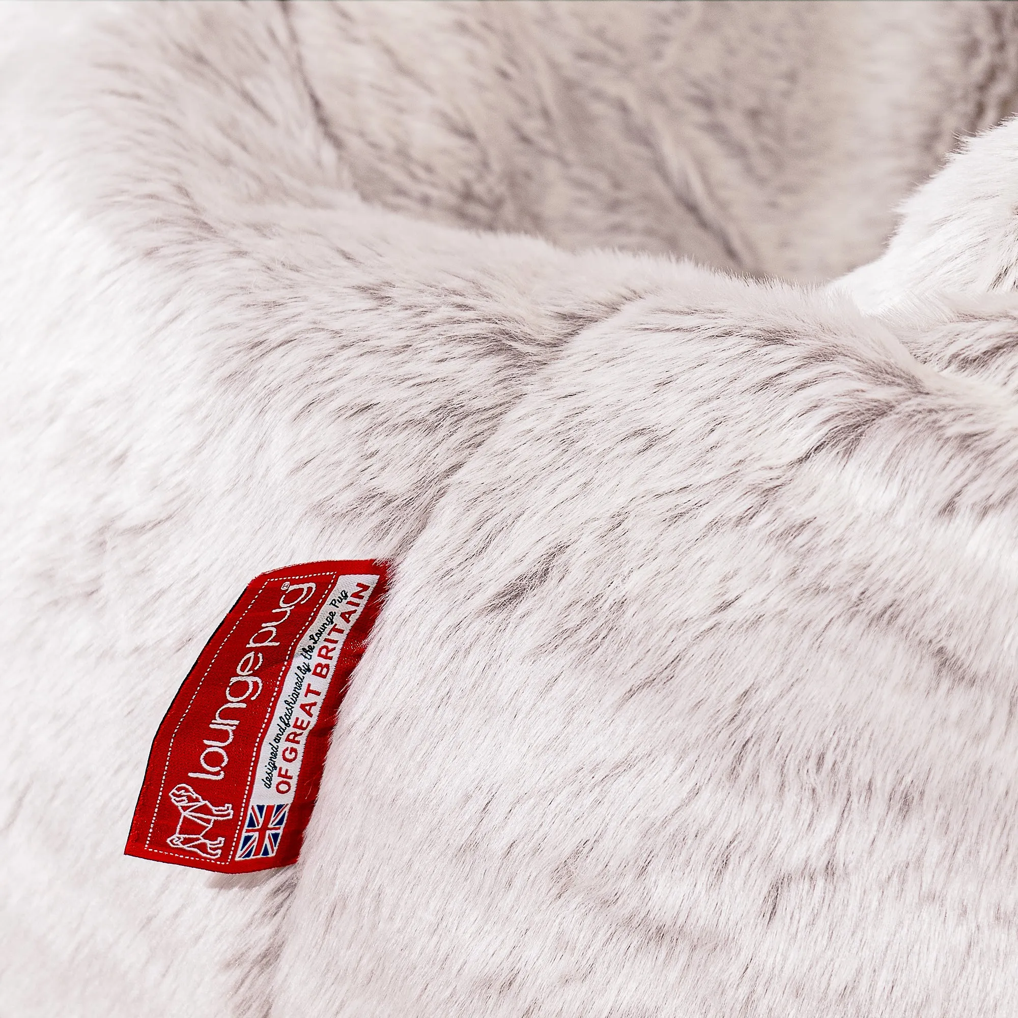 The 3 Seater Albert Sofa Bean Bag - Fluffy Faux Fur Rabbit Dusty Pink